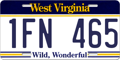 WV license plate 1FN465