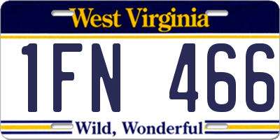 WV license plate 1FN466