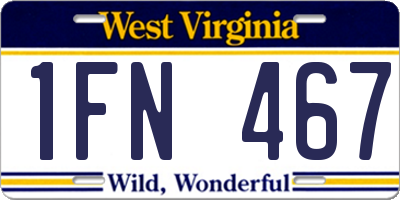 WV license plate 1FN467