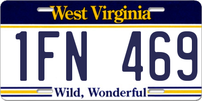 WV license plate 1FN469