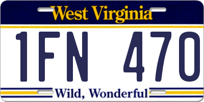 WV license plate 1FN470
