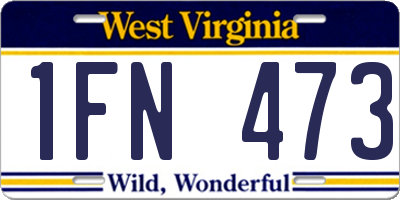 WV license plate 1FN473