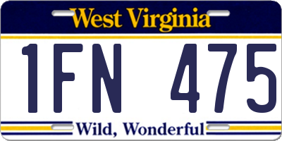 WV license plate 1FN475