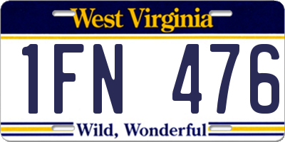 WV license plate 1FN476