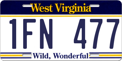 WV license plate 1FN477