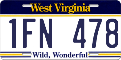 WV license plate 1FN478
