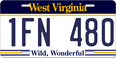 WV license plate 1FN480