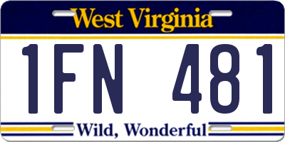 WV license plate 1FN481