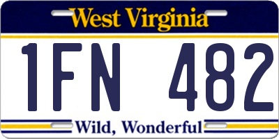 WV license plate 1FN482