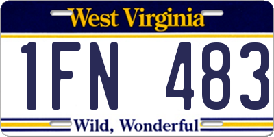 WV license plate 1FN483