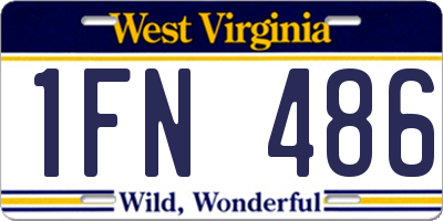WV license plate 1FN486