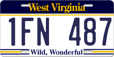 WV license plate 1FN487