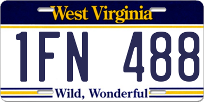 WV license plate 1FN488