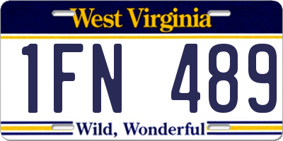 WV license plate 1FN489