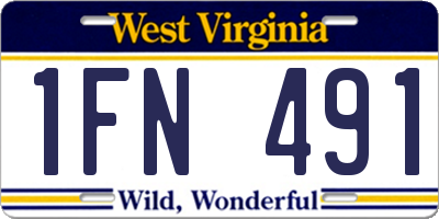 WV license plate 1FN491