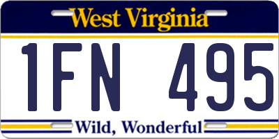 WV license plate 1FN495