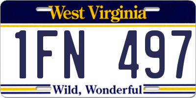 WV license plate 1FN497