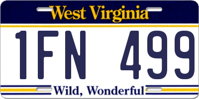 WV license plate 1FN499