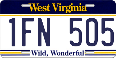 WV license plate 1FN505