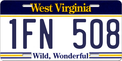 WV license plate 1FN508