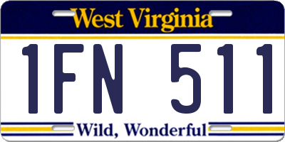WV license plate 1FN511