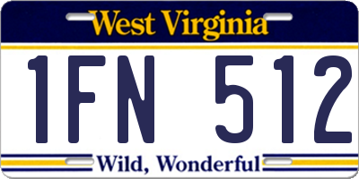 WV license plate 1FN512