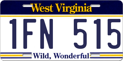 WV license plate 1FN515