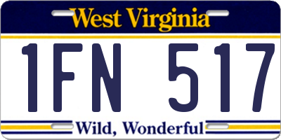 WV license plate 1FN517