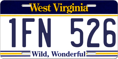 WV license plate 1FN526