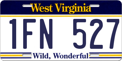 WV license plate 1FN527