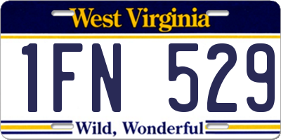 WV license plate 1FN529