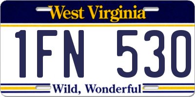 WV license plate 1FN530