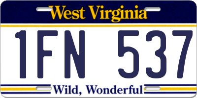 WV license plate 1FN537