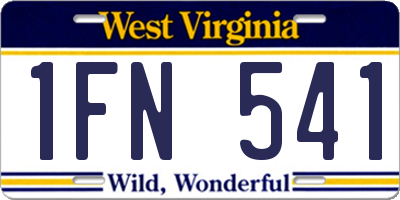 WV license plate 1FN541