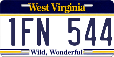 WV license plate 1FN544