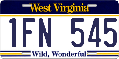 WV license plate 1FN545