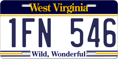 WV license plate 1FN546