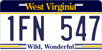 WV license plate 1FN547