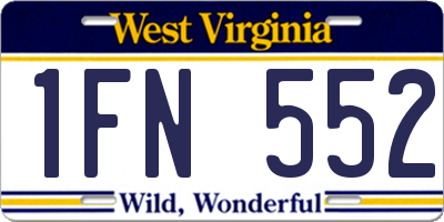 WV license plate 1FN552