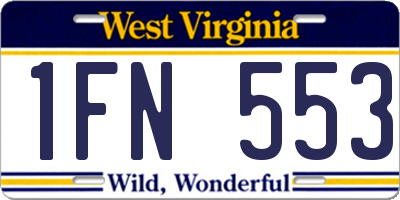WV license plate 1FN553
