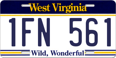 WV license plate 1FN561