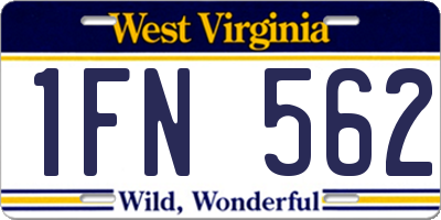 WV license plate 1FN562