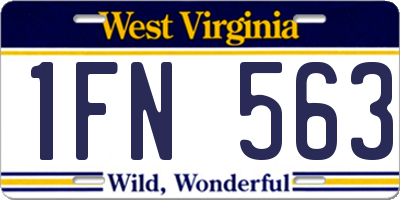 WV license plate 1FN563