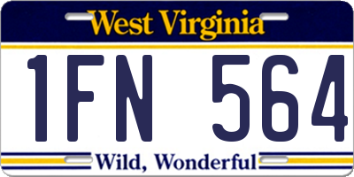 WV license plate 1FN564