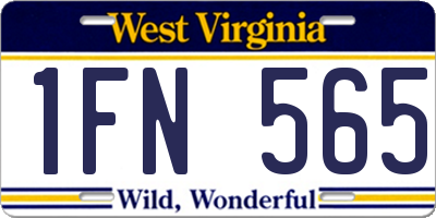 WV license plate 1FN565