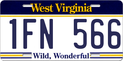 WV license plate 1FN566