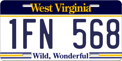 WV license plate 1FN568