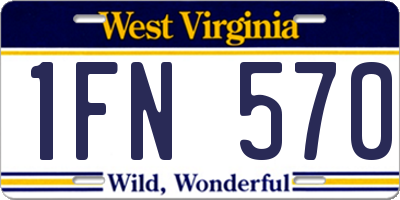 WV license plate 1FN570