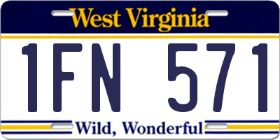 WV license plate 1FN571