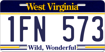 WV license plate 1FN573